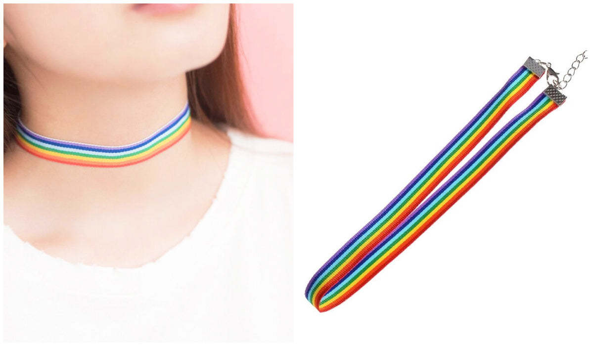 Rainbow Clothing and Accessories Rainbow Aesthetic Thick Choker itGirl Shop Blog