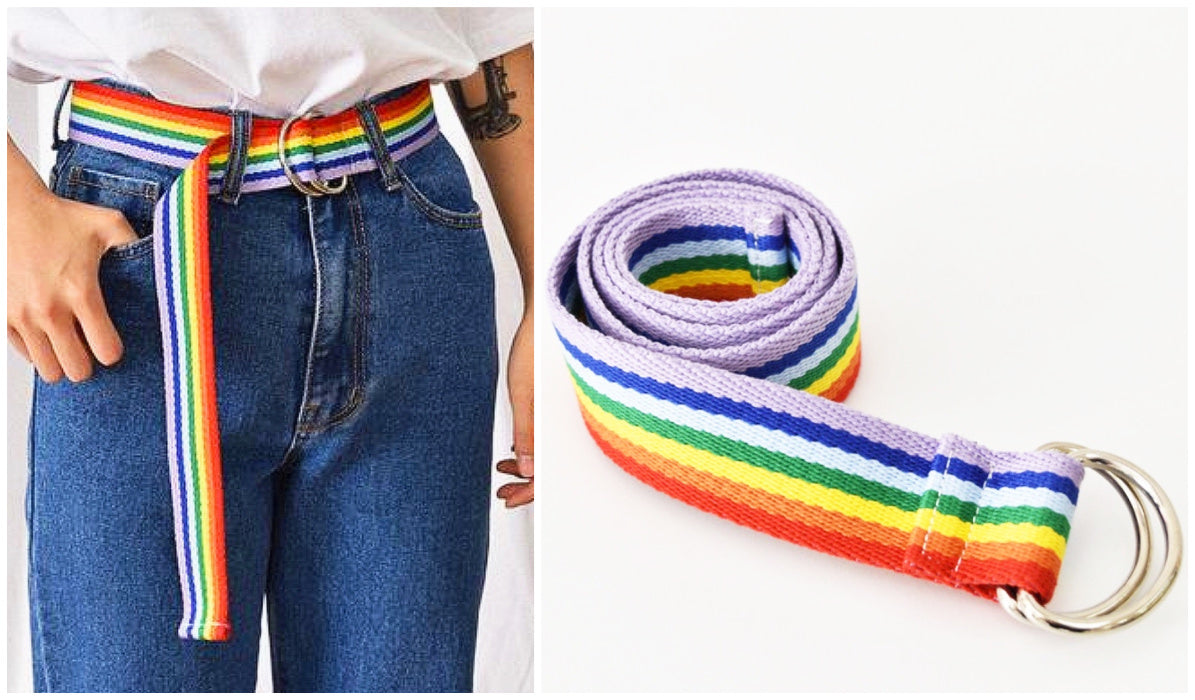 Rainbow Clothing and Accessories Rainbow Stripes Canvas Easy Belt itGirl Shop Blog