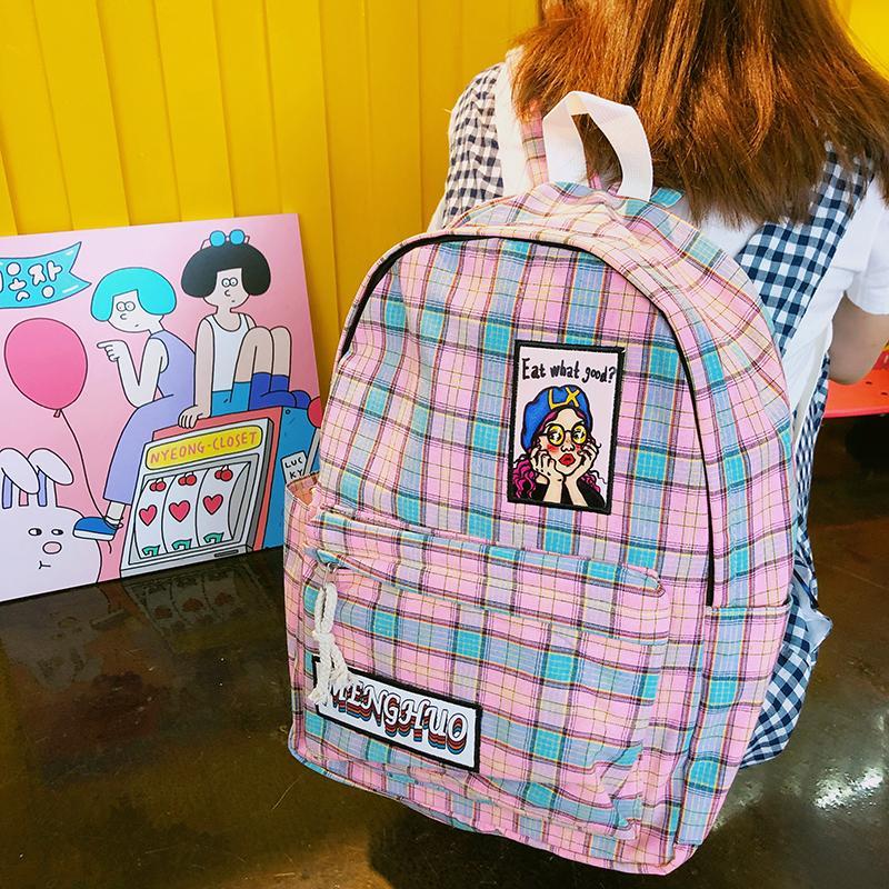 ItGirl Shop  AESTHETIC COLOURSFUL PLAID GIRLS DRAWINGS 