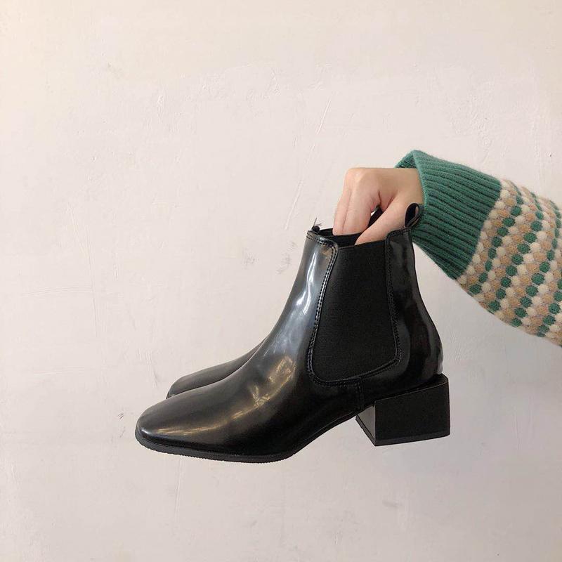 black square heel boots