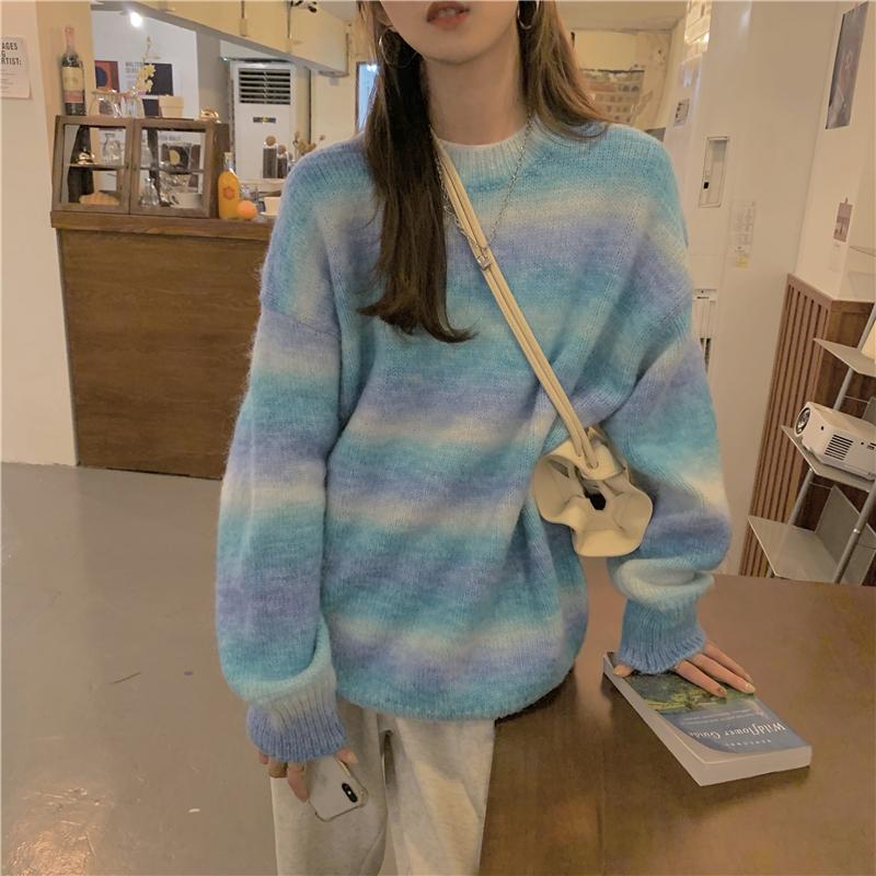 itGirl Shop - Aesthetic Clothing -Blue Pink Pastel Gradient Stripes