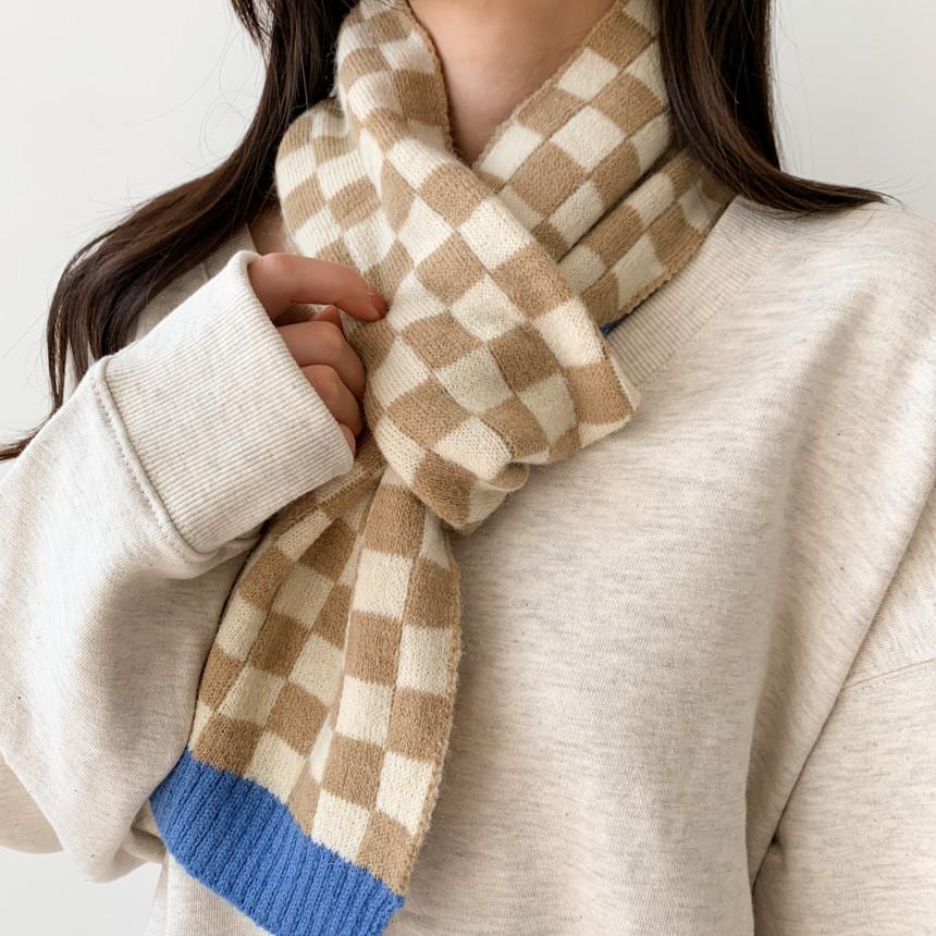 itGirl Shop | CHECKERED COLORFUL AESTHETIC KNIT SOFT SCARF