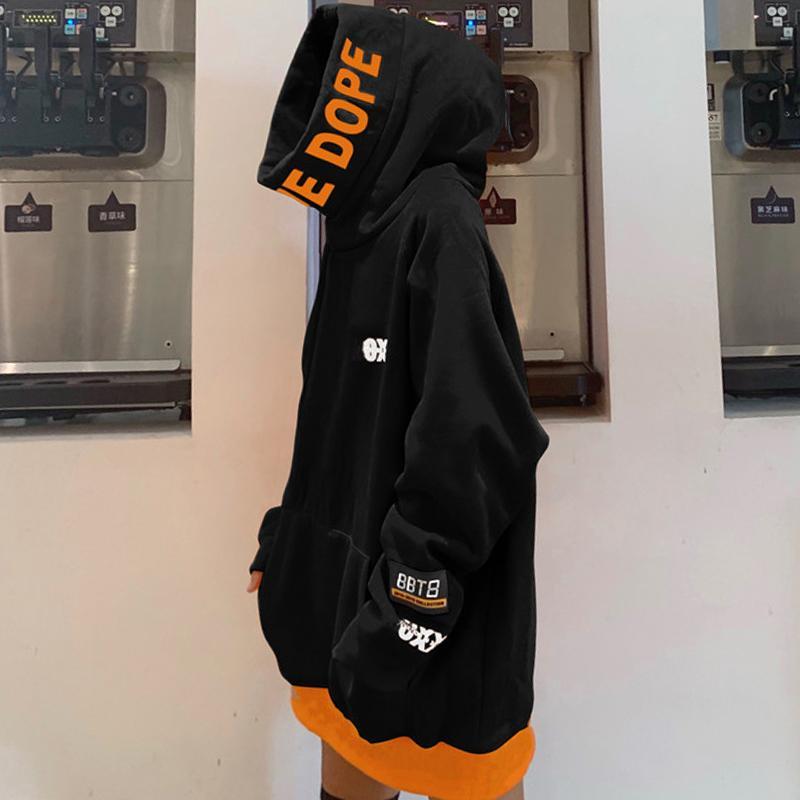 itGirl Shop - Aesthetic Clothing -Dope Letters Print Black Orange