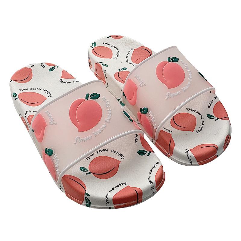 itGirl Shop | KAWAII FRUITS PRINT TRANSPARENT RUBBER SLIPPER SANDALS