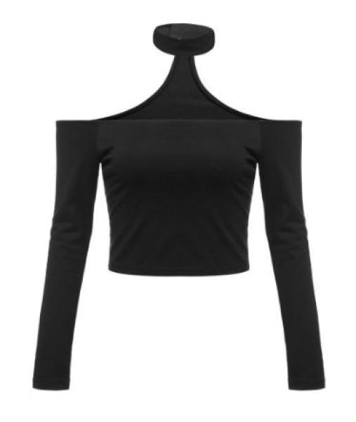 itGirl Shop - Aesthetic Clothing -Long Sleeve Open Shoulders Choker