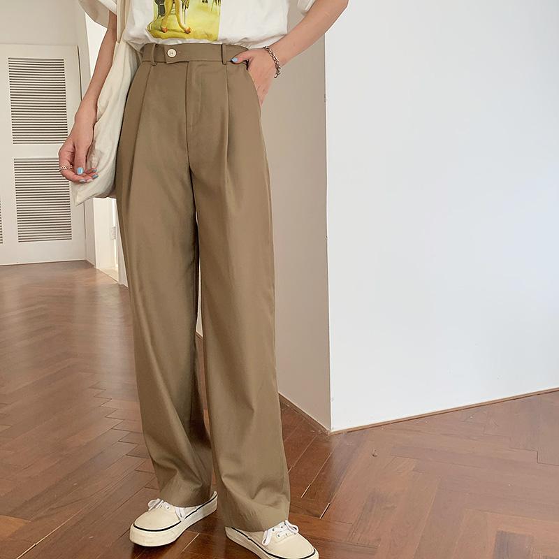 itGirl Shop | SOLID COLOR KOREAN AESTHETIC STRAIGHT SUIT PANTS