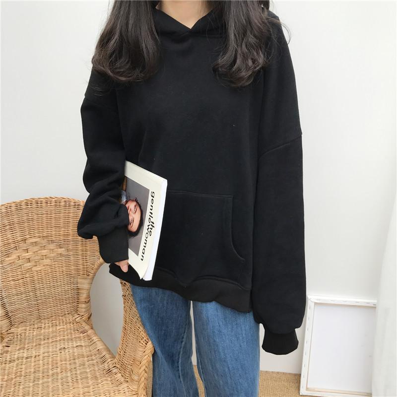 itGirl Shop | THICK WARM OVERSIZED FRONT POCKET LONG SLEEVE HOODIE