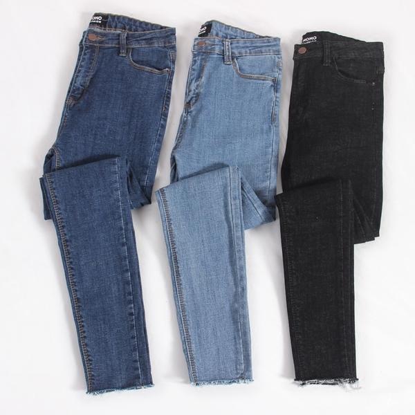 itGirl Shop | THREE COLOR SKINNY SEWED ANKLE CUTTED DENIM JEANS