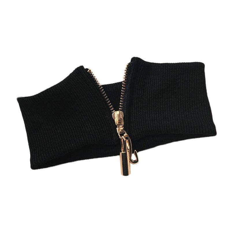 itGirl Shop - Aesthetic Clothing -Wide Knit Elastic Zipper Collar