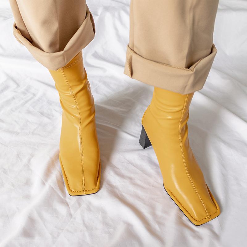 yellow sock booties