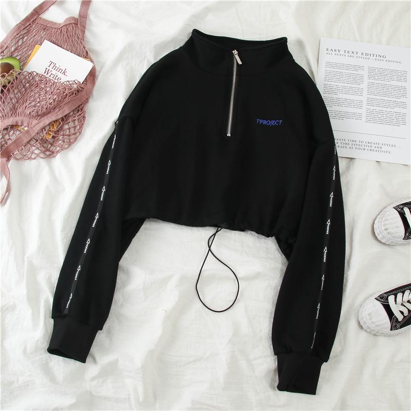 cropped sweater with zipper