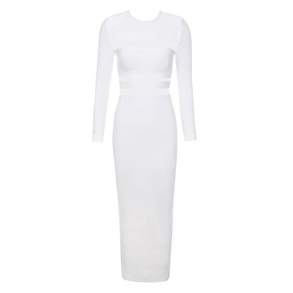 Long Sleeve Floor Length Bodycon Dress Ficts