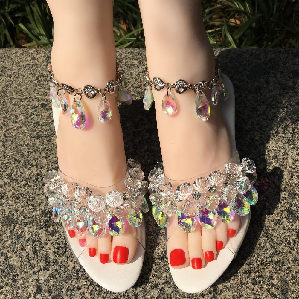 2018 New Clear transparent PVC Crystal Summer Sandals Sexy Open Toe Wo ...