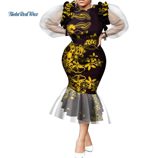 2019 Dashiki African Print Dresses For Women Bazin Riche