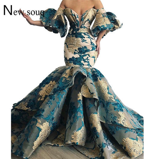 African Prom Dresses Arabic Turkish Evening Dress Mermaid 2019