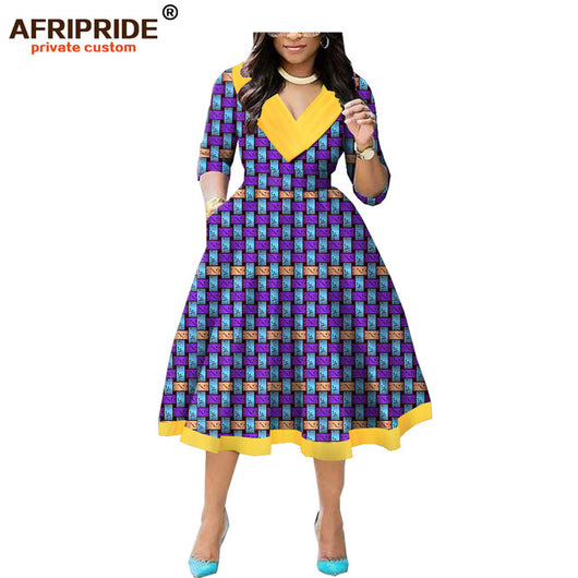 Ankara wax print african dresses for women AFRIPRIDE tailor made mid-c ...