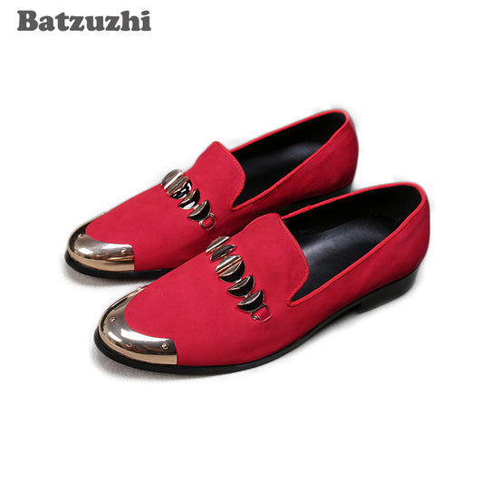 red slip on dress shoes