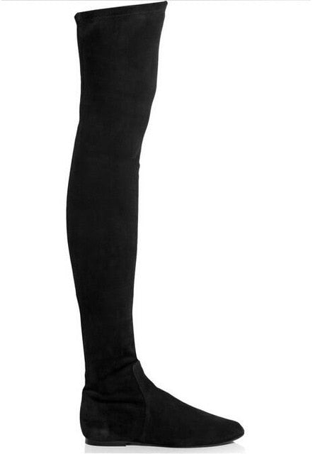 black round toe over the knee boots