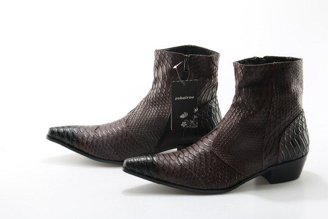 mens cowboy boots with zipper on the side