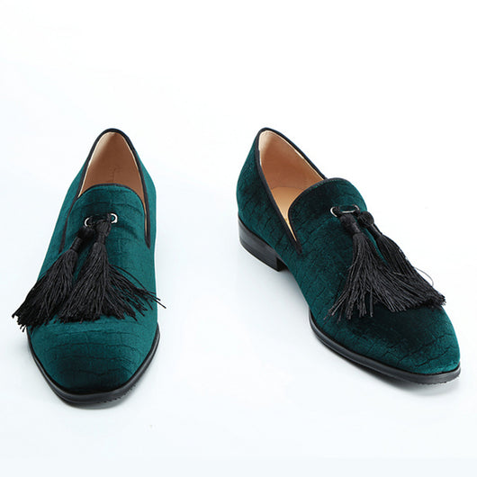 green velvet shoes mens