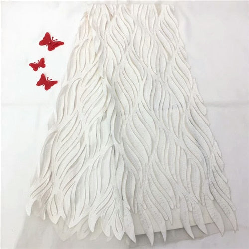 embroidered net lace fabric