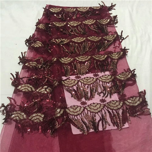 maroon lace material