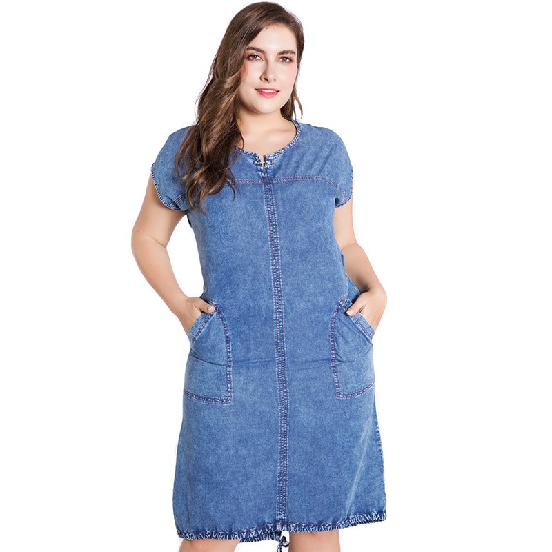 women's plus size blue jean dresses