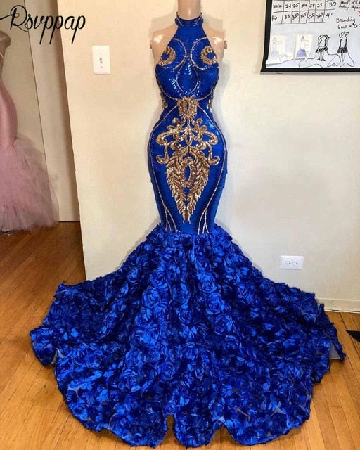 New Arrival Long Prom Dresses 2019 Sparkly Sexy Mermaid High Neck