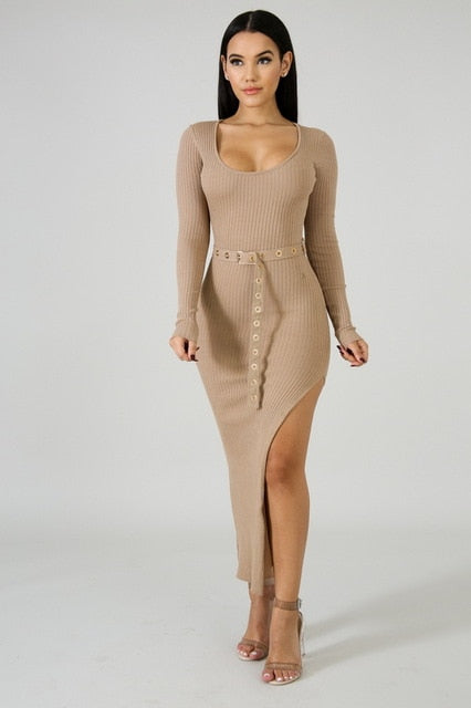 long sleeve sweater maxi dress