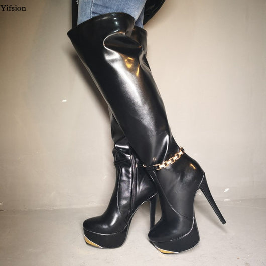 ladies knee high stiletto boots