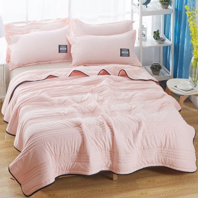Patchwork Quilt Set 3pcs Washable Bedspread Cotton Aircondition