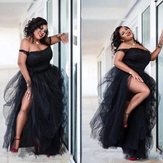 plus size black formal party dresses