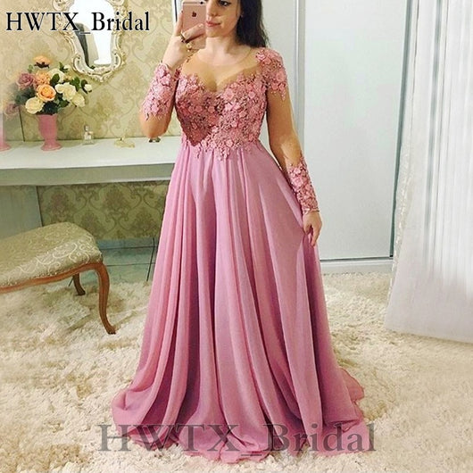 plus size pink long sleeve dress