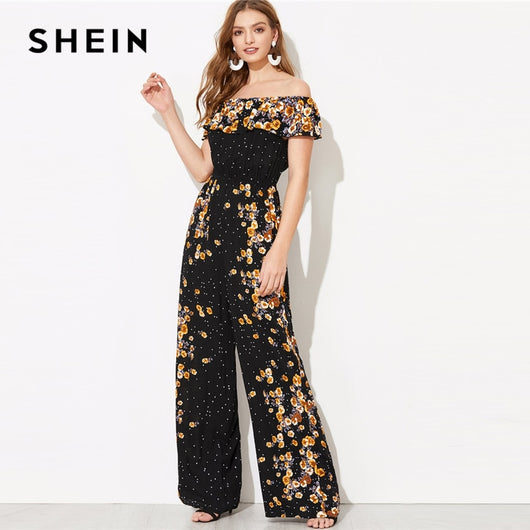 floral bardot jumpsuit