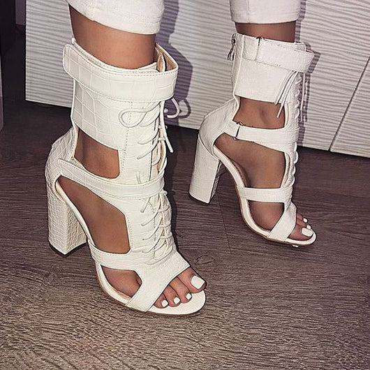 white gladiator shoes