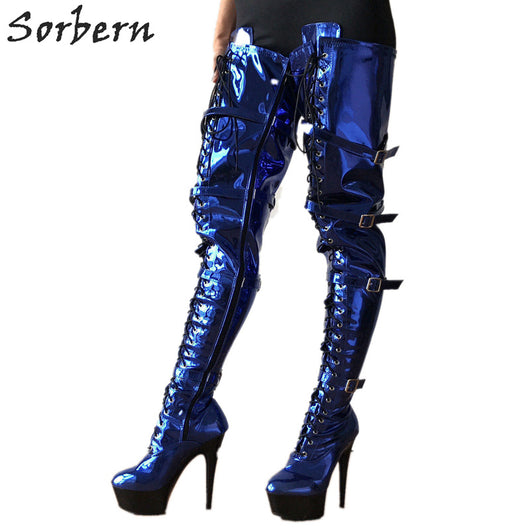 platform thigh high boots