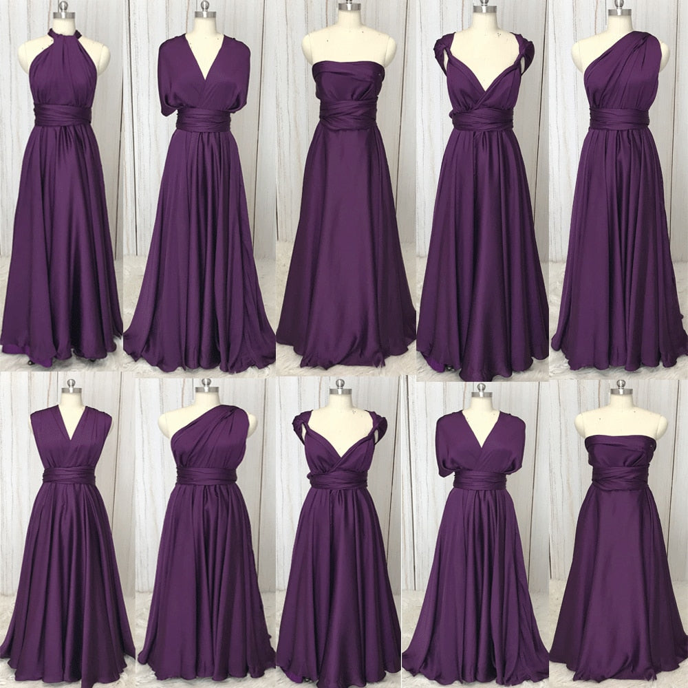 purple bridesmaid dresses long