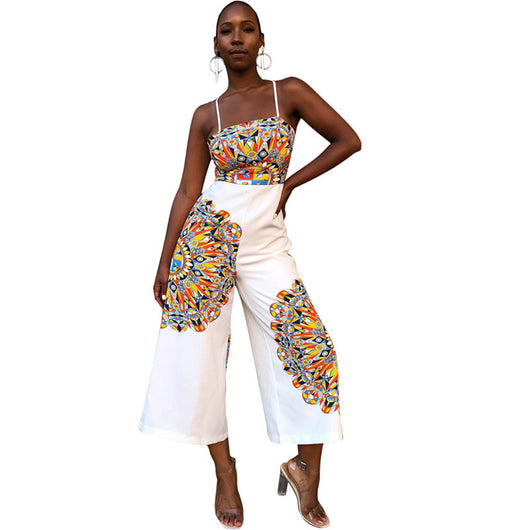 dashiki print jumpsuit