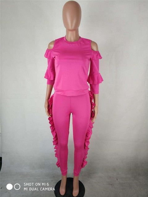 ruffle tracksuit womens