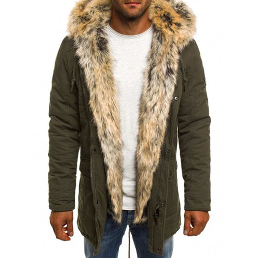 green parka black fur hood