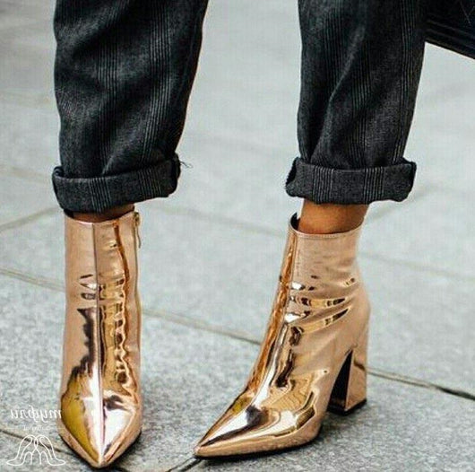 ladies chunky ankle boots