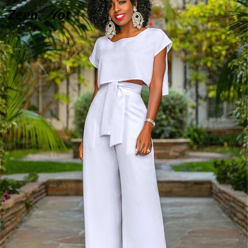 white jumpsuit two piece