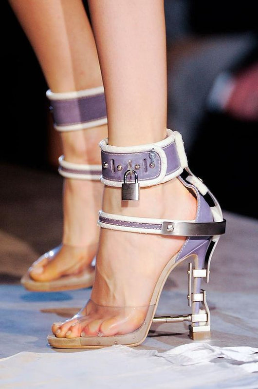 Padlock Spiked High Heels ,Transparent PVC Rihanna Style Crystal Pumps ...