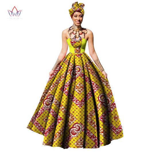 Womens African Dress Dashikis Print Ball Gown Party Dress, Maxi and St ...