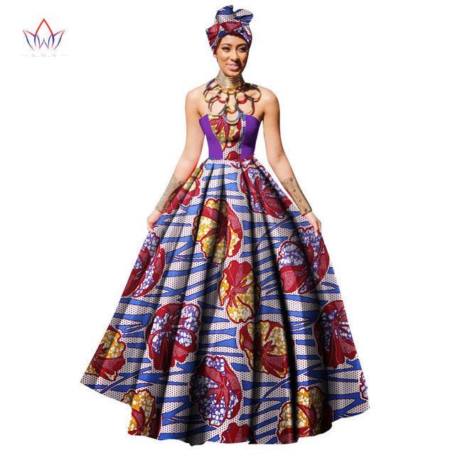 Womens African Dress Dashikis Print Ball Gown Party Dress, Maxi and St ...