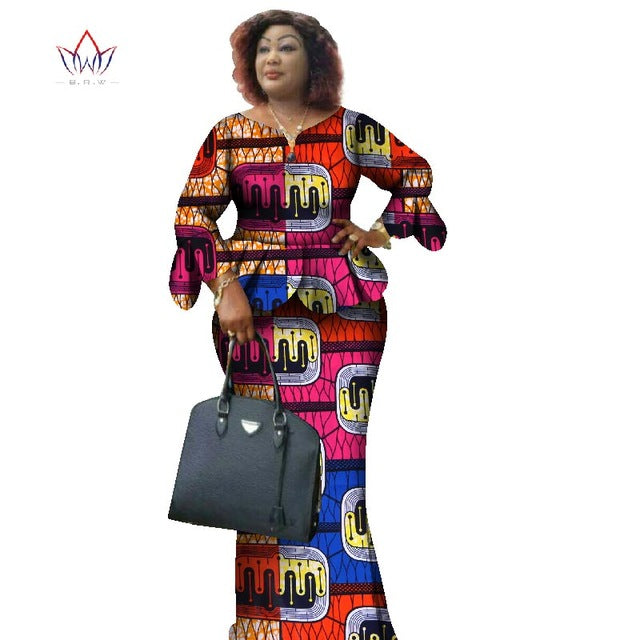 Two Piece Set,African Women Print Plus Size African Women Clothes, Ruf ...