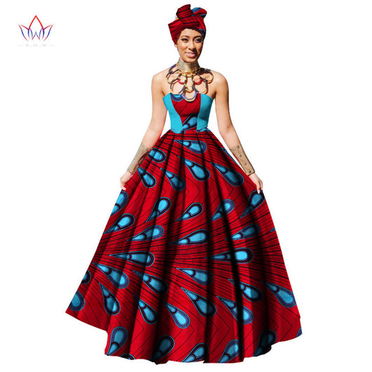 Womens African Dress Dashikis Print Ball Gown Party Dress, Maxi and St ...