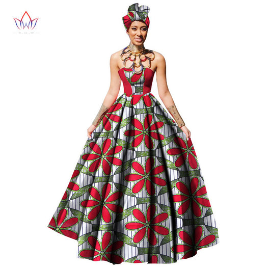Womens African Dress Dashikis Print Ball Gown Party Dress, Maxi and St ...