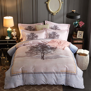 A Tree Print 100 Egyptian Cotton Bedding Set 4pcs King Queen Size