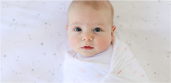 baby swaddled